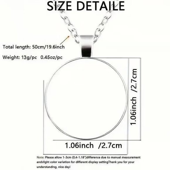 Silver PURPLE SUN MOON Celestial Glass Cabochon Pendant Necklace - Picture 3 of 3